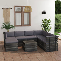 Thumbnail for 8-tlg. Garten-Sofagarnitur aus Paletten mit Kissen Kiefernholz