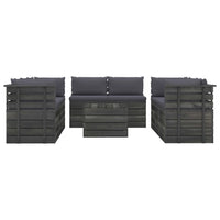 Thumbnail for 9-tlg. Garten-Sofagarnitur aus Paletten mit Kissen Kiefernholz