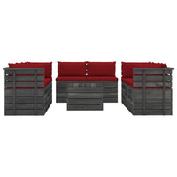 Thumbnail for 9-tlg. Garten-Sofagarnitur aus Paletten mit Kissen Kiefernholz