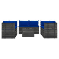 Thumbnail for 9-tlg. Garten-Sofagarnitur aus Paletten mit Kissen Kiefernholz