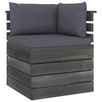 Thumbnail for 11-tlg. Garten-Sofagarnitur aus Paletten mit Kissen Kiefernholz
