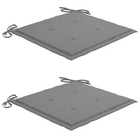 Thumbnail for Gartenstühle 2 Stk. mit Grauen Kissen Teak Massivholz