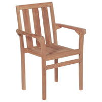 Thumbnail for Gartenstühle 2 Stk. mit Grauen Kissen Massivholz Teak