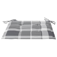 Thumbnail for Gartenstühle 4 Stk. Graue Karomuster-Kissen Massivholz Teak