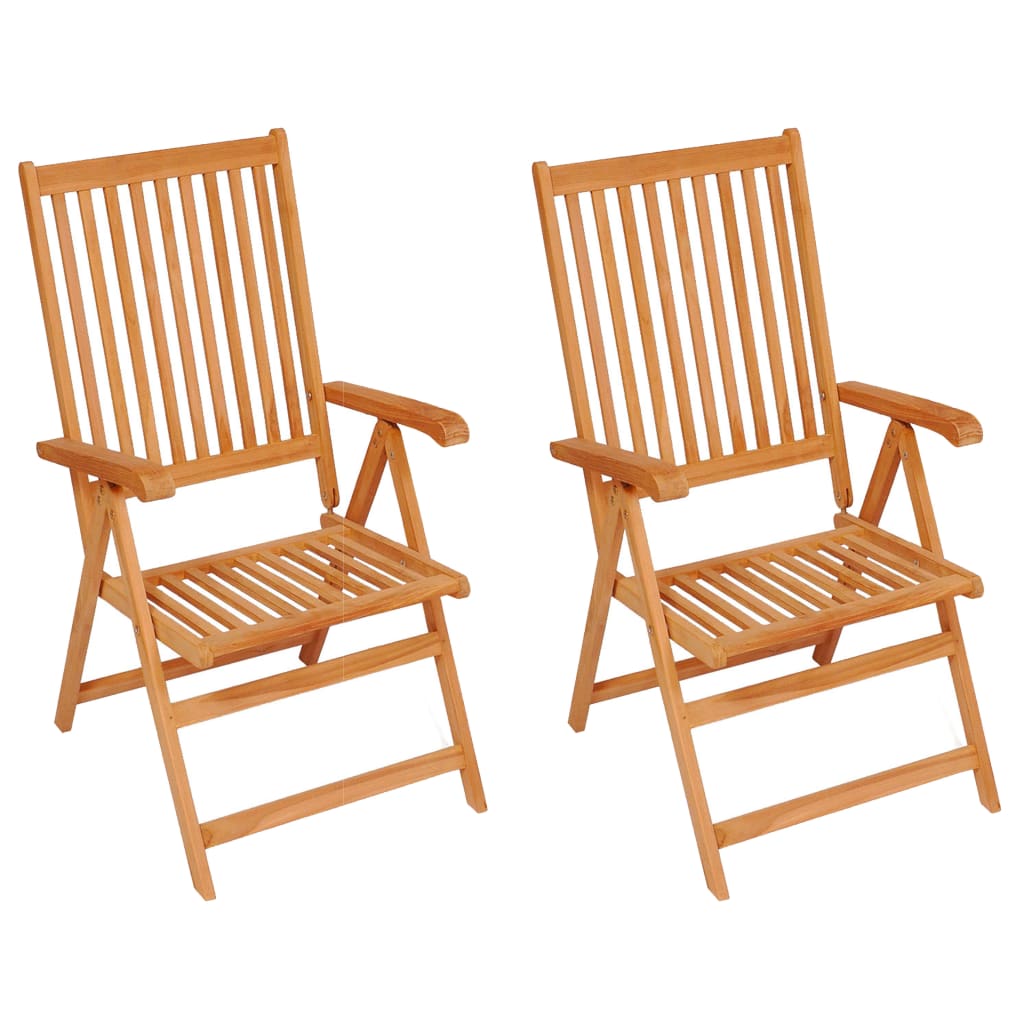 Gartenstühle 2 Stk. mit Königsblauen Auflagen Massivholz Teak