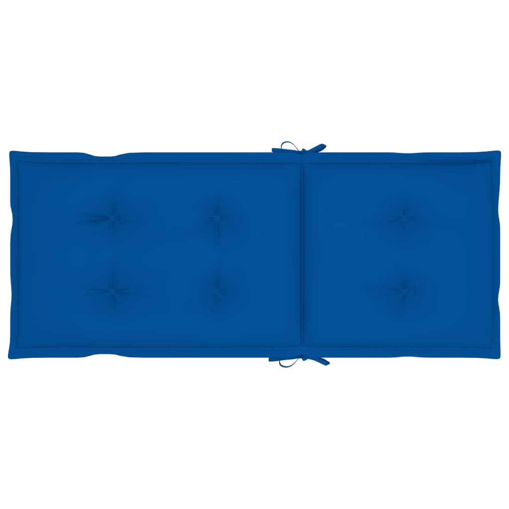 Gartenstühle 2 Stk. mit Königsblauen Auflagen Massivholz Teak