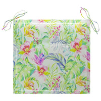 Thumbnail for Gartenstühle 2 Stk. mit Blattmuster-Kissen Massivholz Teak