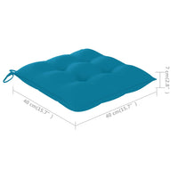 Thumbnail for Gartenstühle 2 Stk. mit Hellblauen Kissen Massivholz Teak