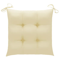 Thumbnail for Gartenstühle mit Cremeweißen Kissen 2 Stk. Massivholz Teak