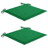 Thumbnail for Gartenstühle mit Grünen Kissen 2 Stk. Massivholz Teak