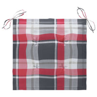 Thumbnail for Gartenstühle Rote Karomuster-Kissen 3 Stk. Massivholz Teak