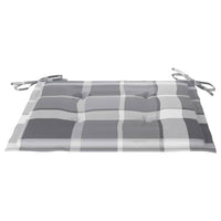 Thumbnail for Gartenstühle Graue Karomuster-Kissen 6 Stk. Massivholz Teak