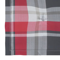 Thumbnail for Essstühle 2 Stk. Rote Karomuster-Kissen Massivholz Teak