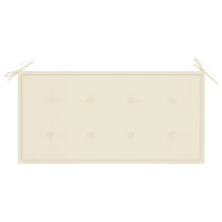 Thumbnail for Gartenbank mit Cremeweißer Auflage 112 cm Massivholz Teak