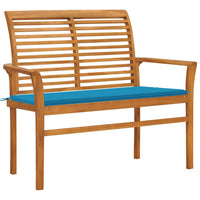 Thumbnail for Gartenbank mit Blauer Auflage 112 cm Massivholz Teak