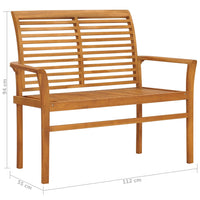 Thumbnail for Gartenbank mit Blauer Auflage 112 cm Massivholz Teak