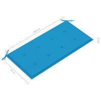 Thumbnail for Gartenbank mit Blauer Auflage 112 cm Massivholz Teak