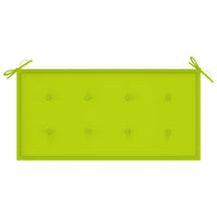 Thumbnail for Gartenbank mit Hellgrüner Auflage 112 cm Massivholz Teak