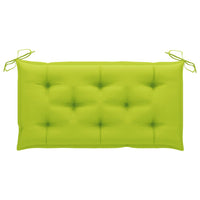 Thumbnail for Gartenbank mit Hellgrüner Auflage 112 cm Massivholz Teak