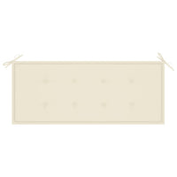 Thumbnail for Gartenbank mit Cremeweißer Auflage 120 cm Massivholz Teak