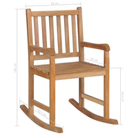 Thumbnail for Schaukelstuhl mit Blattmuster Kissen Massivholz Teak