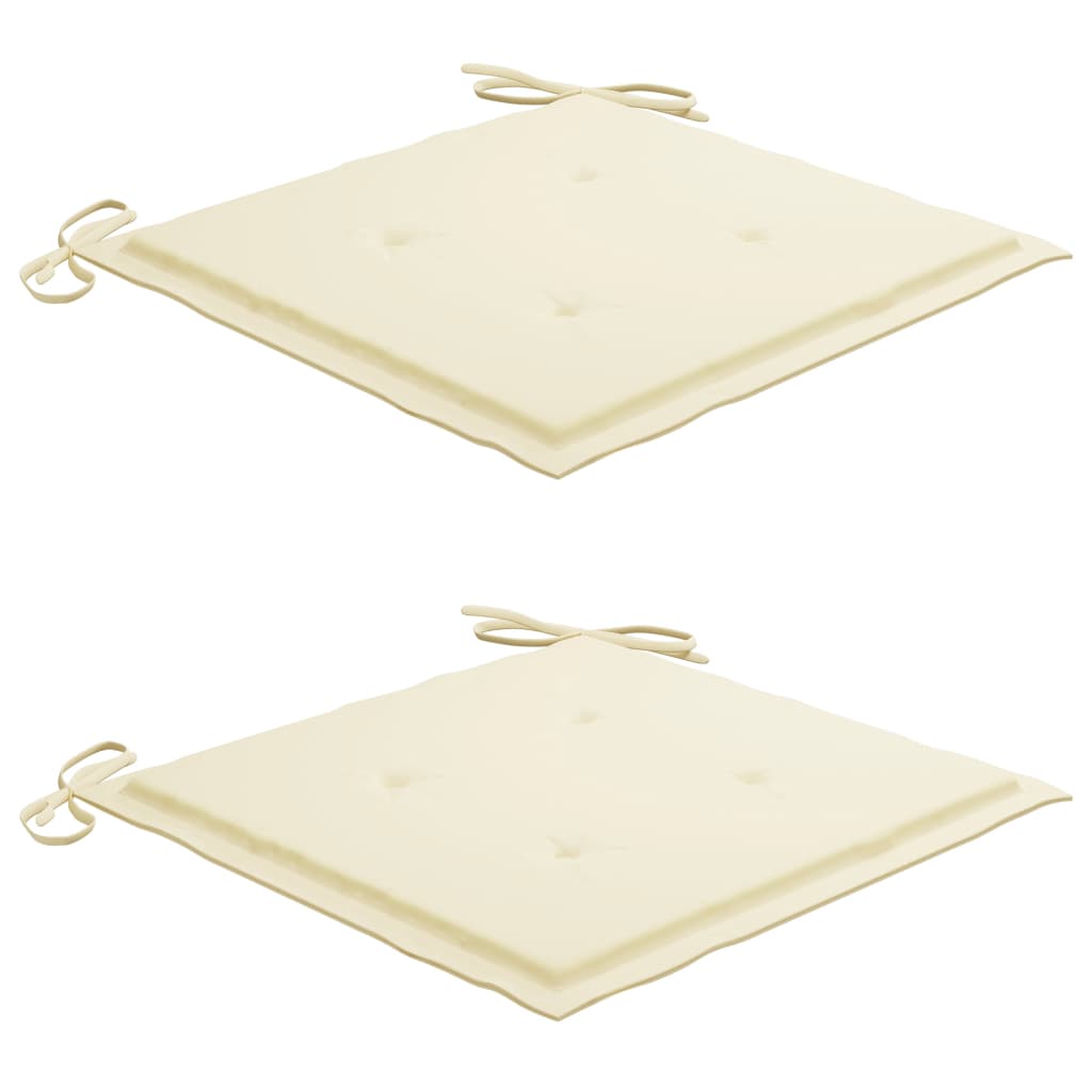 Gartenstühle 2 Stk. mit Kissen Massivholz Teak