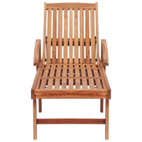 Thumbnail for Sonnenliege mit Auflage Creme Massivholz Teak