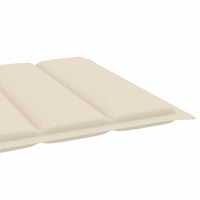 Thumbnail for Sonnenliege mit Auflage Creme Massivholz Teak