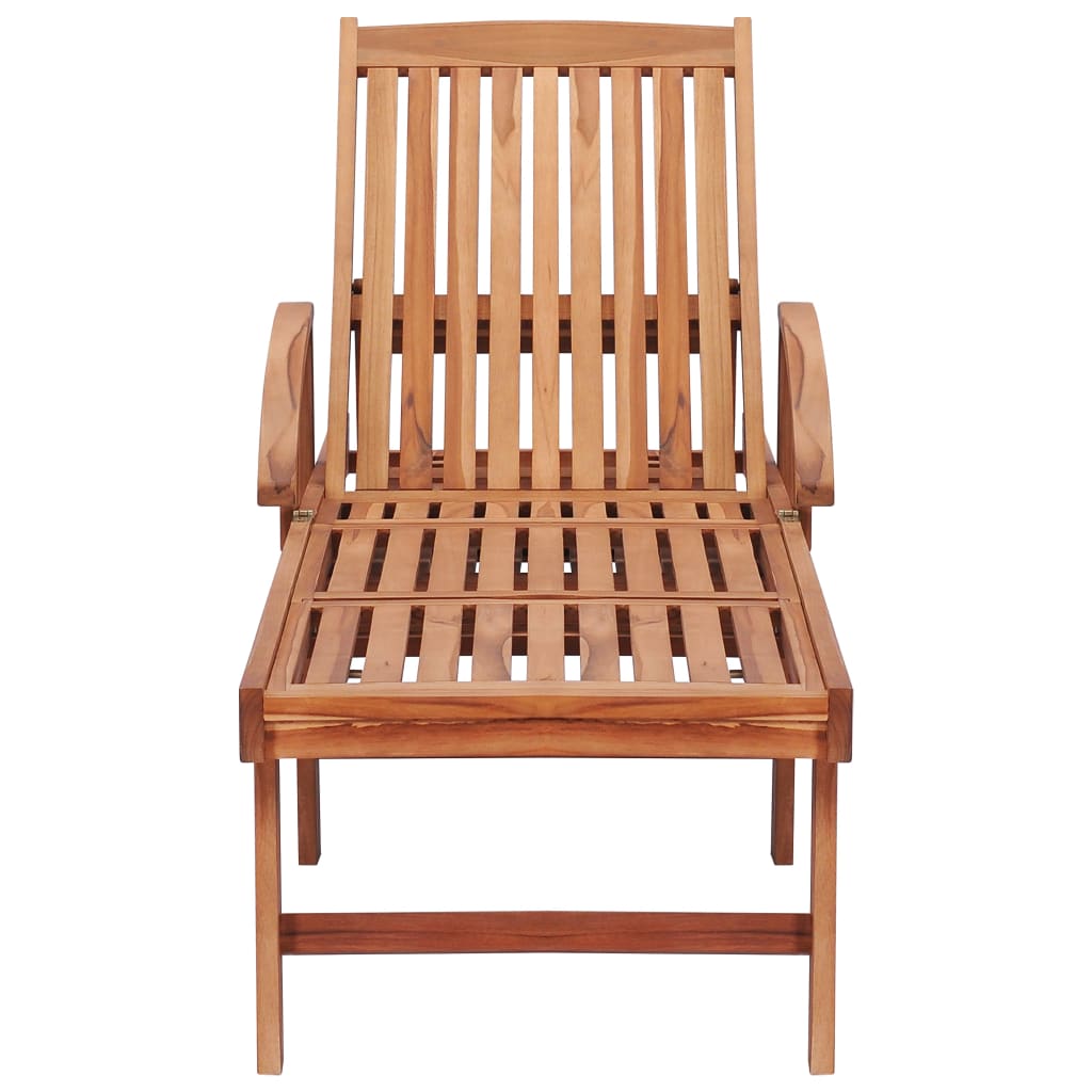 Sonnenliege mit Auflage Königsblau Massivholz Teak