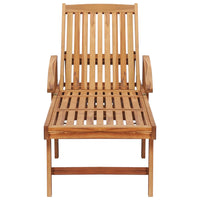 Thumbnail for Sonnenliege mit Tisch und Auflage Massivholz Teak