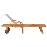 Thumbnail for Sonnenliege mit Tisch und Auflage Massivholz Teak