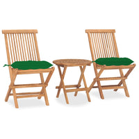 Thumbnail for 3-tlg. Garten-Essgruppe mit Kissen Klappbar Massivholz Teak