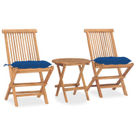 Thumbnail for 3-tlg. Garten-Essgruppe mit Kissen Klappbar Massivholz Teak