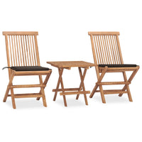 Thumbnail for 3-tlg. Garten-Essgruppe mit Kissen Klappbar Massivholz Teak