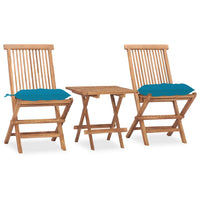 Thumbnail for 3-tlg. Garten-Essgruppe mit Kissen Klappbar Massivholz Teak