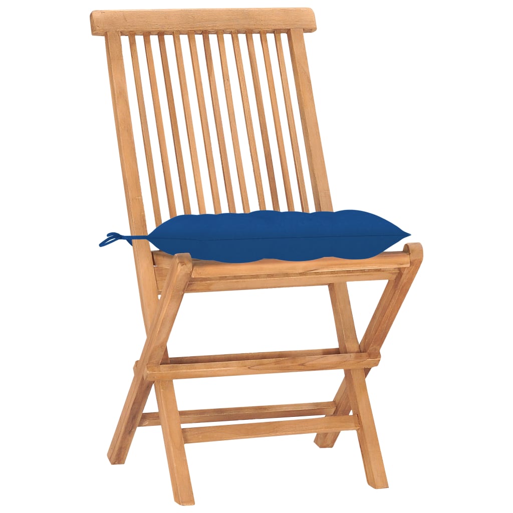 3-tlg. Garten-Essgruppe mit Kissen Klappbar Massivholz Teak