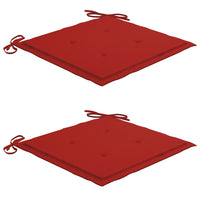 Thumbnail for Gartenstühle 2 Stk. mit Roten Kissen Massivholz Teak