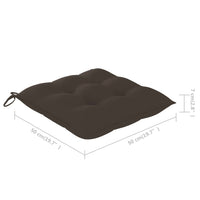 Thumbnail for Gartenstühle 2 Stk. mit Taupe Kissen Massivholz Teak