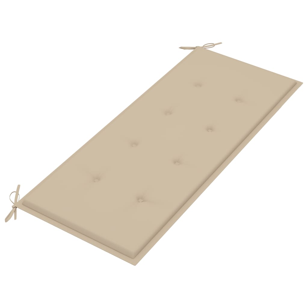 Stapelbare Gartenbank mit Auflage 128,5 cm Massivholz Teak