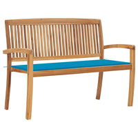 Thumbnail for Stapelbare Gartenbank mit Auflage 128,5 cm Massivholz Teak