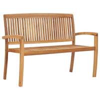 Thumbnail for Stapelbare Gartenbank mit Auflage 128,5 cm Massivholz Teak
