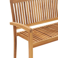 Thumbnail for Stapelbare Gartenbank mit Auflage 128,5 cm Massivholz Teak