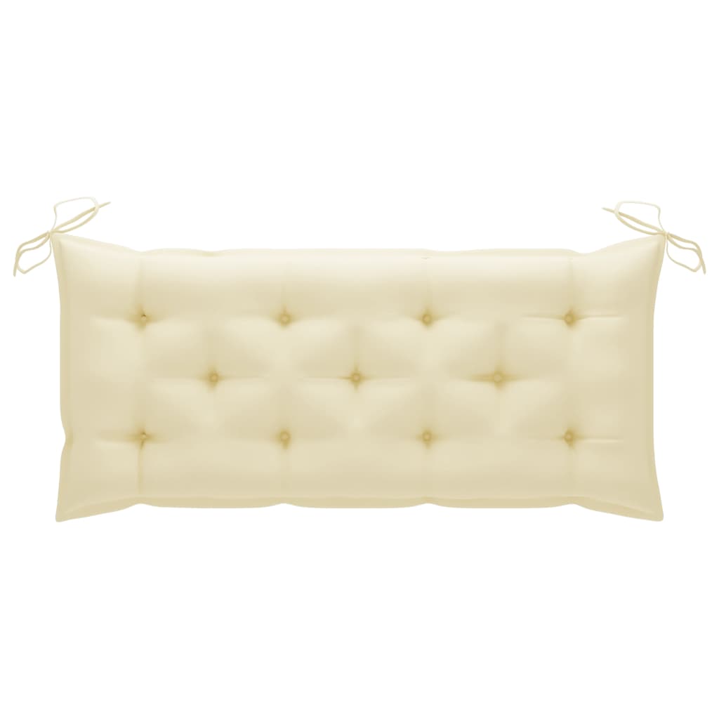 Stapelbare Gartenbank mit Auflage 128,5 cm Massivholz Teak