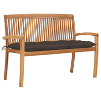 Thumbnail for Stapelbare Gartenbank mit Auflage 128,5 cm Massivholz Teak