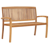 Thumbnail for Stapelbare Gartenbank mit Auflage 128,5 cm Massivholz Teak