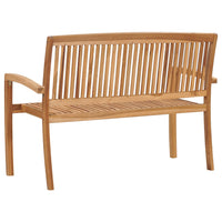 Thumbnail for Stapelbare Gartenbank mit Auflage 128,5 cm Massivholz Teak