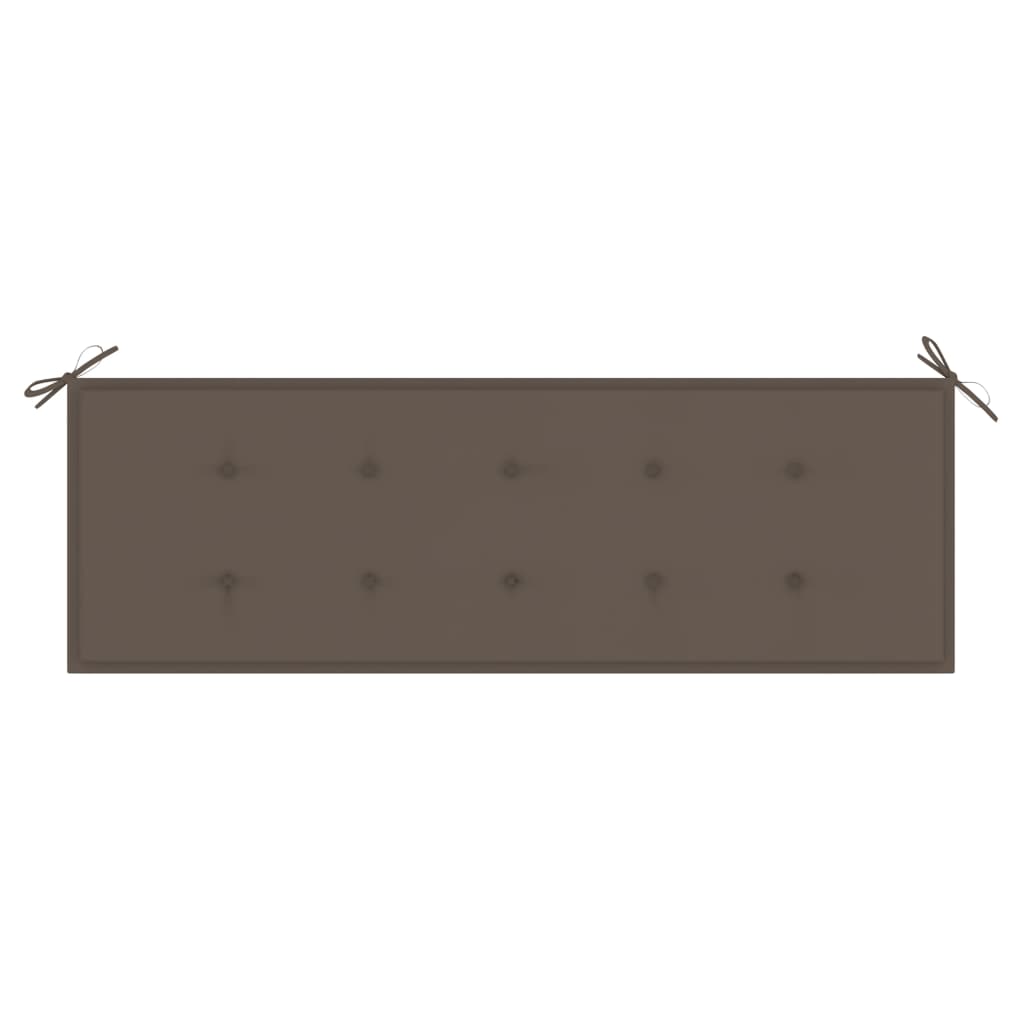 Stapelbare Gartenbank mit Auflage 159 cm Massivholz Teak