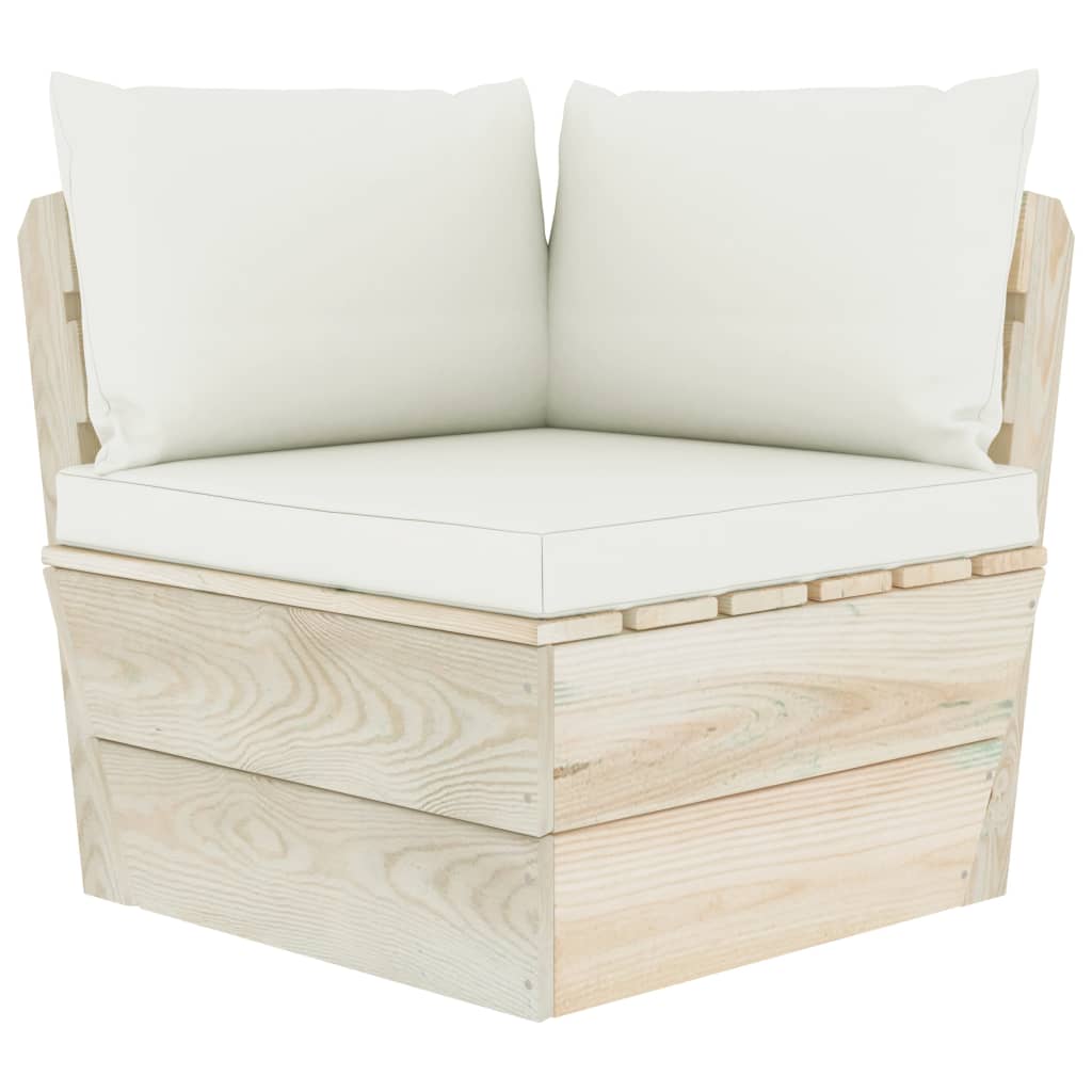 Garten-Paletten-Ecksofa mit Kissen Imprägniertes Fichtenholz