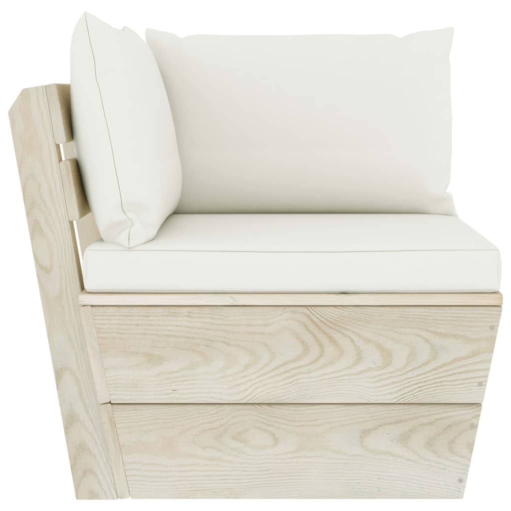 Garten-Paletten-Ecksofa mit Kissen Imprägniertes Fichtenholz