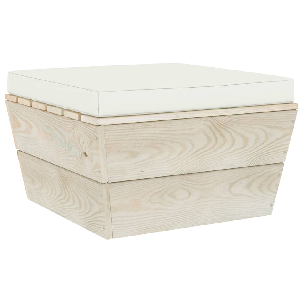 Garten-Paletten-Hocker mit Kissen Imprägniertes Fichtenholz